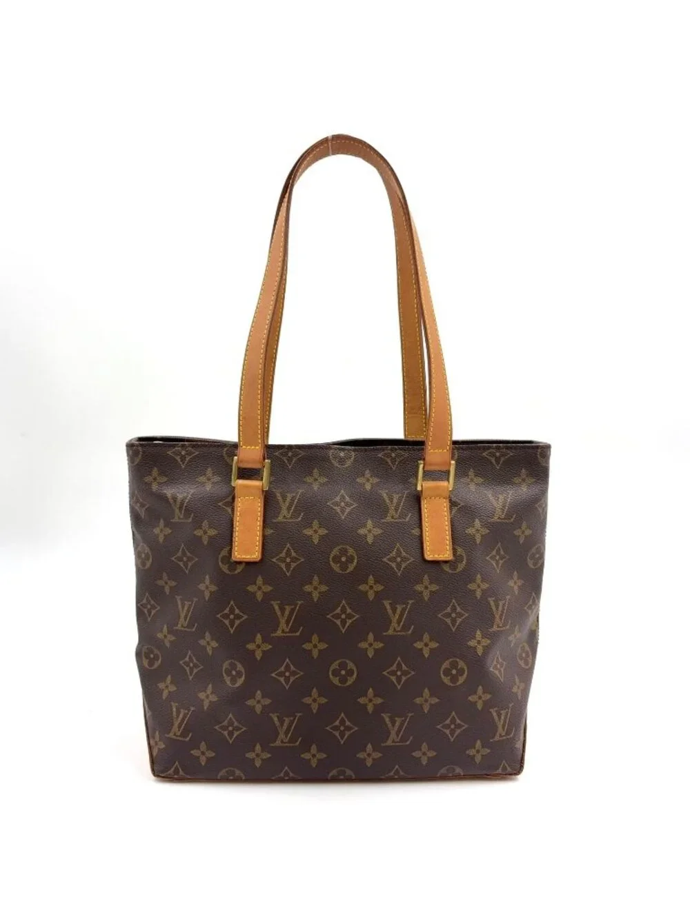 Louis Vuitton Cabas Piano Monogram Leather Brown Light Tote Gold